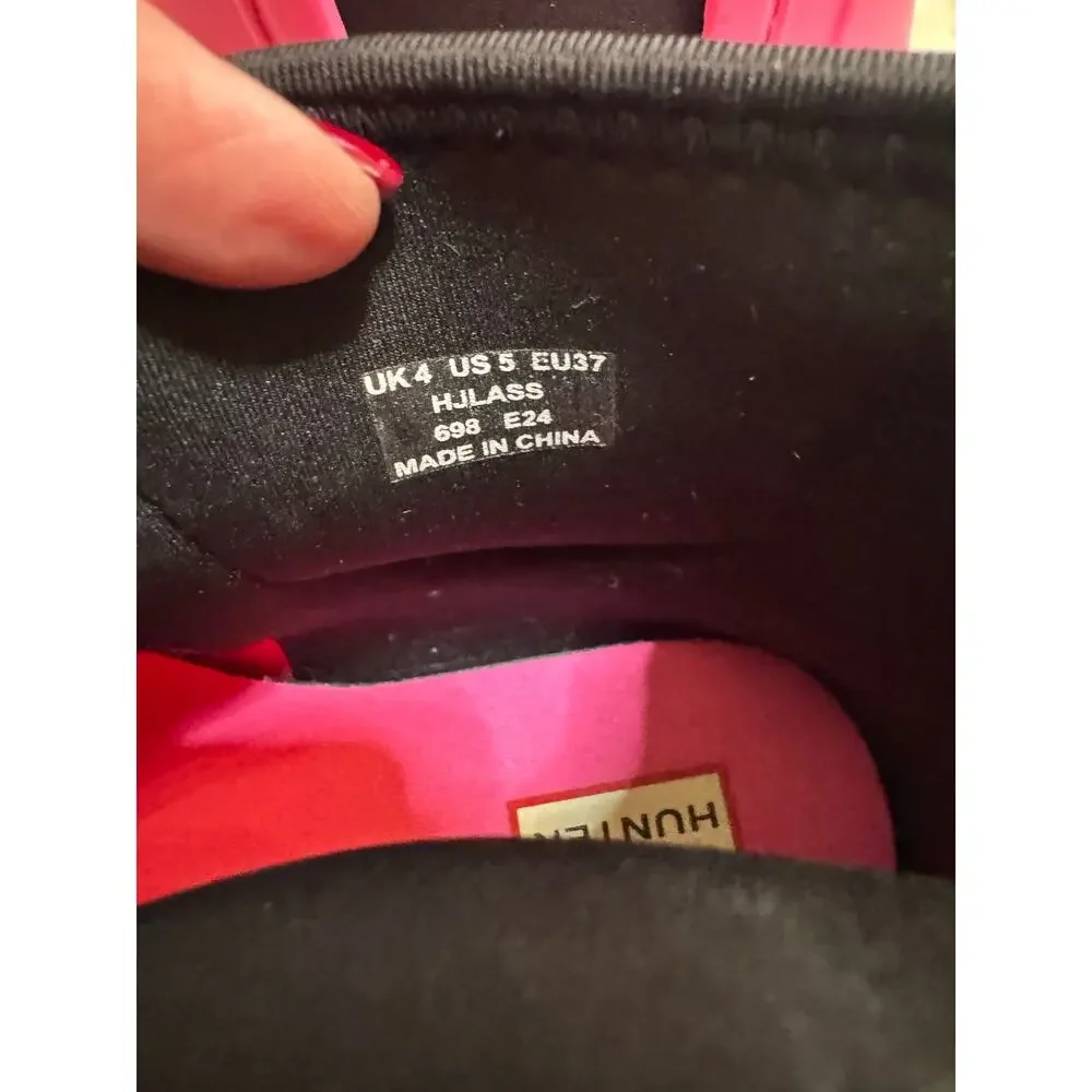 Hunter Hot Pink Short Rain Boots Womens Size 5